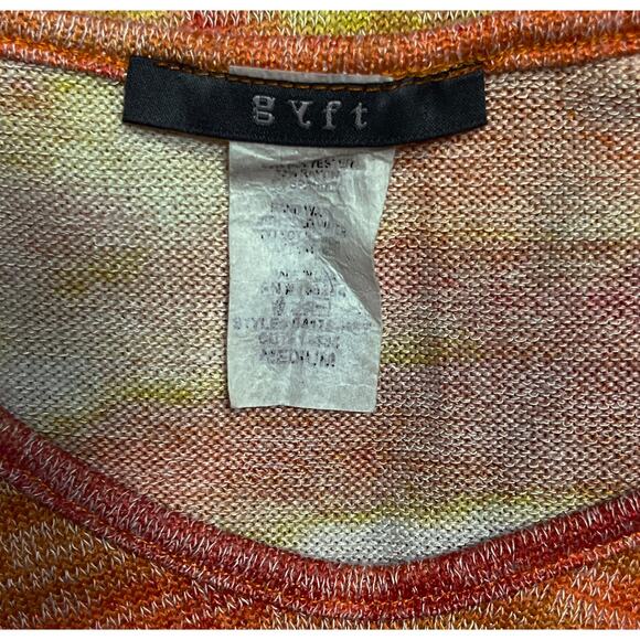 Gyft Stretchy Knit Tank Top Orange Yellow Red Size Medium - Picture 7 of 11
